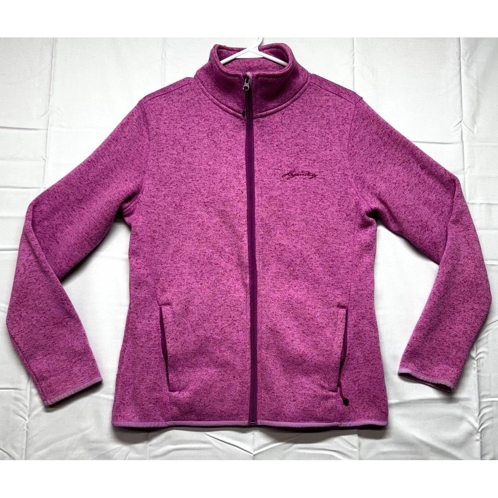 Legendary Whitetails Jacket Womens Medium Heather Pink Logo Fleece Full Zip Warm